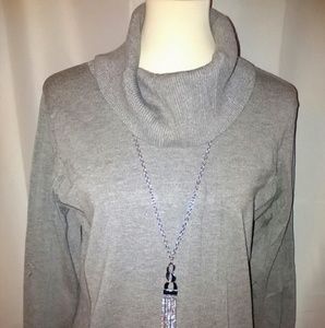 NWOT soft cowl neck lt gray sweater